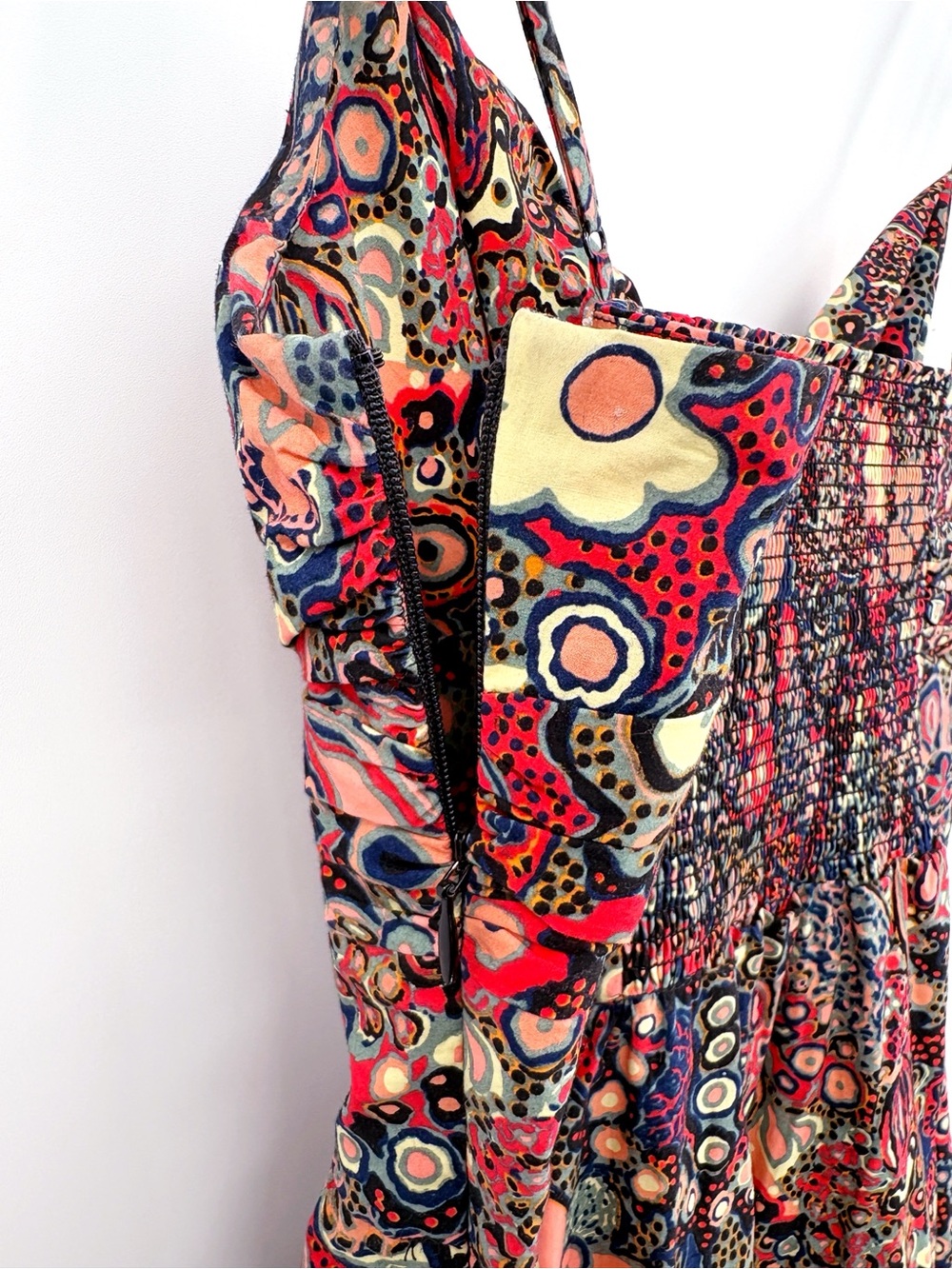 A.L.C. Laura Cotton Floral Maxi Dress Sangria Multi 6 - Picture 12 of 15